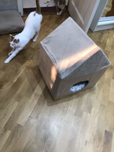 Pişik üçün rahat ev-kokon - Forma: kiçik “ev” tipli qapalı yuva