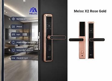 smart açar: Meloc X2 Rose Gold – Ağıllı qapı kilidi • Açılma üsulları: barmaq — 1