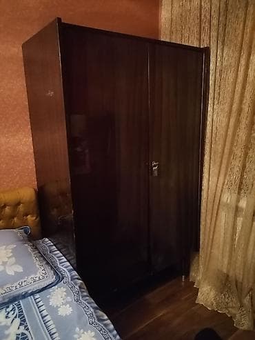 2 qapılı, Qəhvəyi, Taxta, Açılan, Düz dolab