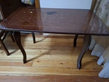 Masa və oturacaq dəstləri: Mətbəx masası, İşlənmiş, Açılmayan, Taxta, Dördbucaq masa — 2