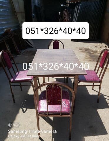 Masa və oturacaq dəstləri: Qonaq otağı üçün, Yeni, Açılan, Dördbucaq masa, 1 stul — 24