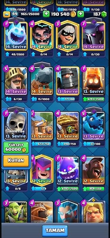 Clash Royale hesabı – yüksək səviyyəli, zəngin kolleksiya - Kral — 3