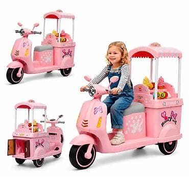 Uşaq üçün elektrik maşınları: Uşaq üçün elektrikli “Ice Cream” skuteri – dondurma köşkü temalı — 1