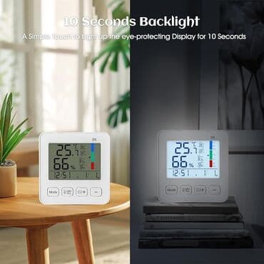 hava soyuducusu: Əsl Dəqiq Termometr, Hiqrometr (rütubət ölçən), Saat, Kalendar. Arxa — 1