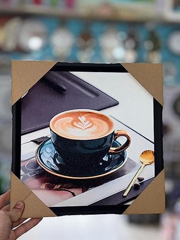 qar şekili: Kofe mövzulu divar tabloları – 4 fərqli dizayn Divar tablosu koffe — 1