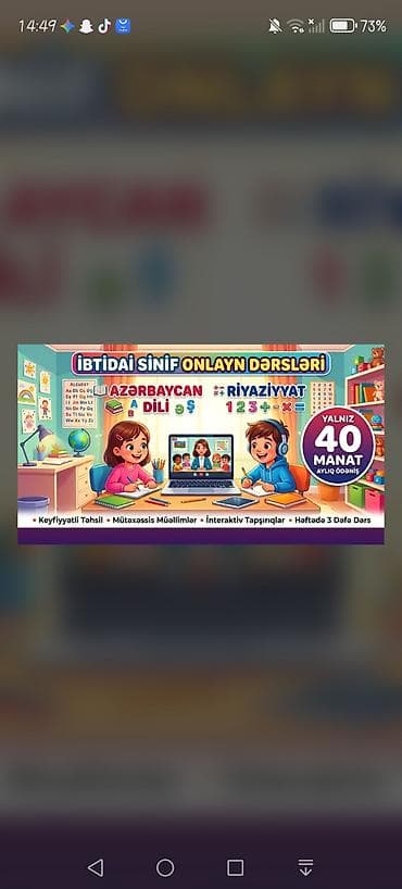 kurs resepşn vakansiya: Məktəbəqədər və ibtidai sinif hazırlığı, Azərbaycan dili, Onlayn — 1