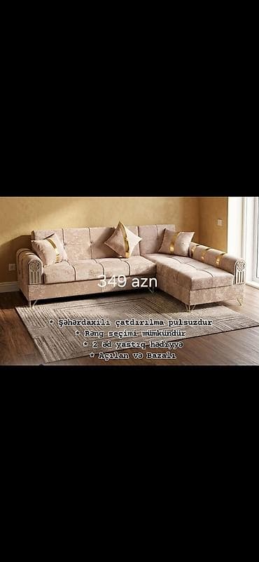 gencede divan: Künc divan – açılan və bazalı model - Müasir dizayn: qolsuz/qollu — 3