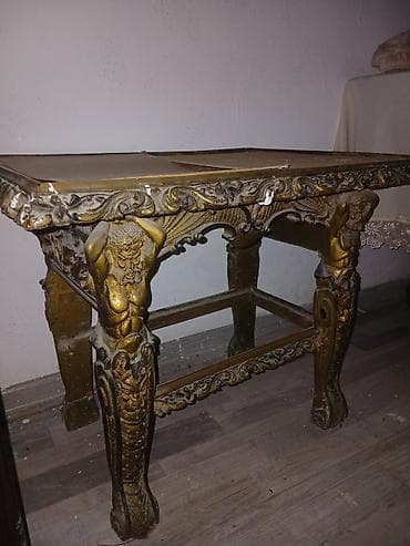 antik stol: Antik üslublu dekorativ masa altlığı/konzol karkası - Material: Bərk — 1