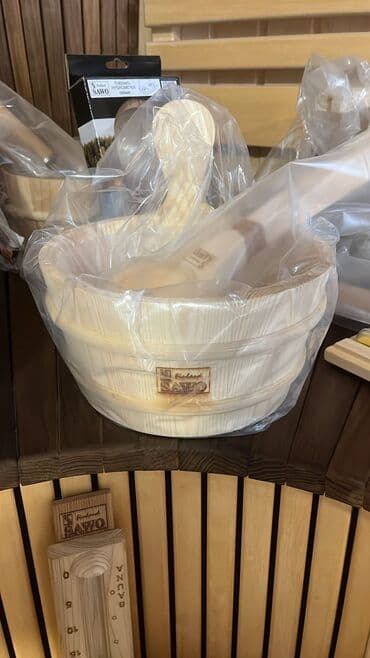 ведро для бани: Sauna aksesuarları Sauna vedrə qaşıq Sauna papağı Sauna aromatı — 2