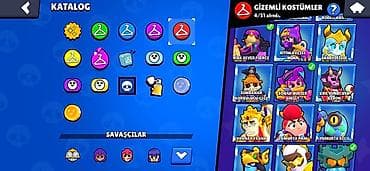 qızıl eşyaları: Brawl Stars hesabı – yüksək səviyyəli profil - Kupa yolu: 37.484 - — 7