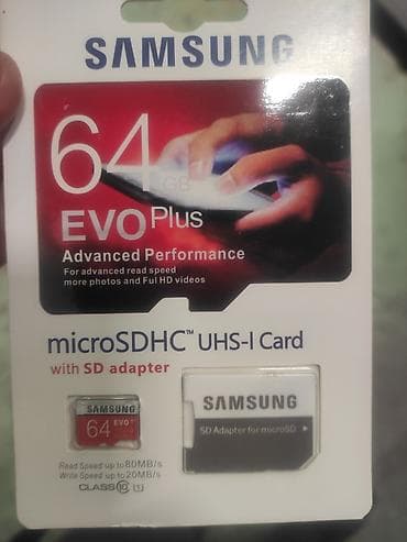 cf kart: SanDisk Extreme microSD kart – orijinal, 64 GB. - Sürət: oxuma sürəti — 2