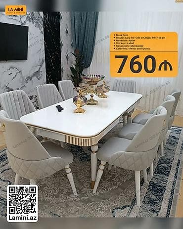 ag masa: Masa dəsti – La Mini - Masa: açılan mexanizmli - Ölçülər: açıq 90 × — 1