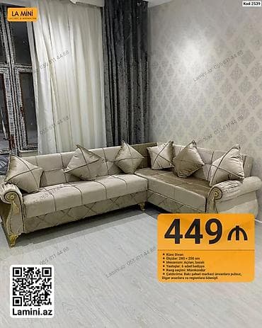 oturaca: LA MINI künc divanı - Ölçü: 280 × 200 sm - Mexanizm: açılan, bazalı - — 1