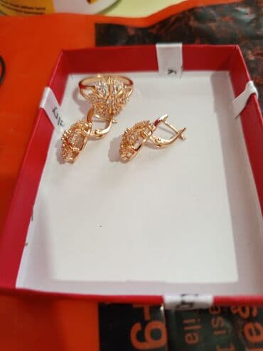 rus papağı: Üzük və sırğalar - Rəng: qızılı qirmizi rus qizili rengi rose gold - — 12