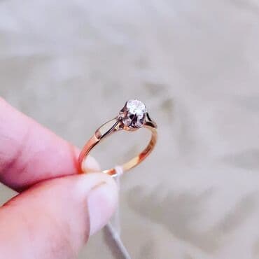 tək qaş: Nişan, Üzük, Çəhrayı qızıl, 583 Əyar — 3