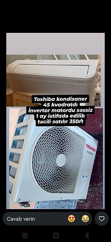 Toshiba kondisioner – inverter tipli, səssiz işləyən model. 45 m²-ə lalafo.az -da Toshiba kondisioner – inverter tipli, səssiz işləyən model. 45 m²-ə