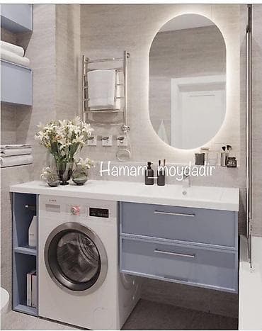 Hamam üçün moydadır və güzgü dəstləri – fərqli dizayn variantları — 9