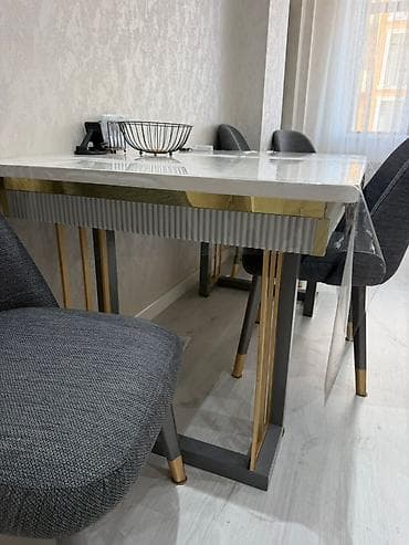 ucuz samavarlar: Qonaq otağı üçün, İşlənmiş, Açılan, Dördbucaq masa, 6 stul — 1