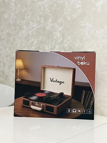 Vinyl Baku “Vintage” portativ qrammofon - Retro çamadan dizaynı — 9