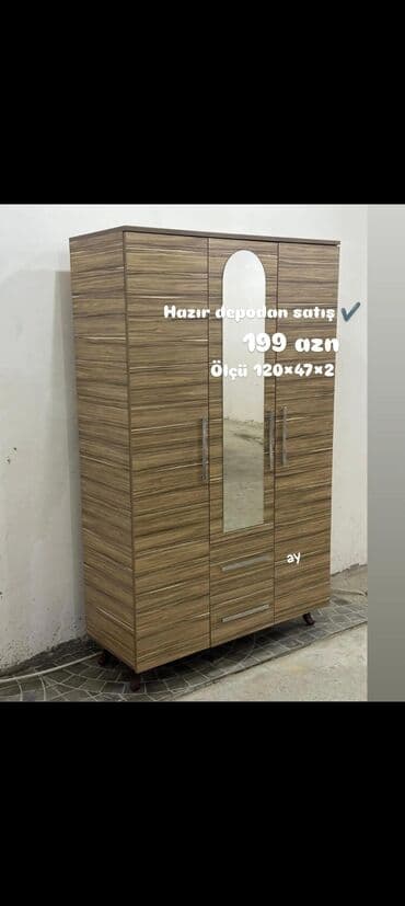 Dolablar: Yeni, 3 qapılı Düz dolab, Dolab-asılqan — 9