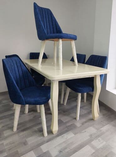 masılar: Qonaq otağı üçün, Yeni, Açılan, Kvadrat masa, 6 stul — 1
