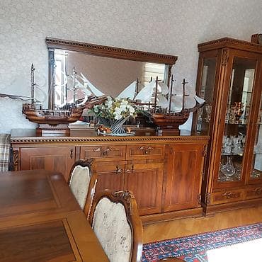 Qonaq otağı üçün, Açılan, Dördbucaq masa, 6 stul