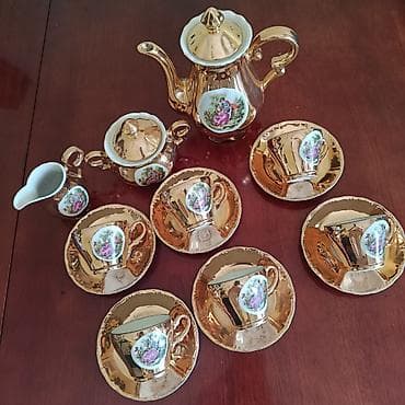 Çay dəsti, rəng - Qızılı, 6 nəfərlik, Yaponiya — 1