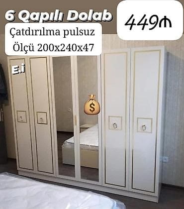 Açılan, 6 qapı Düz dolab, Qarderob, paltar dolabı