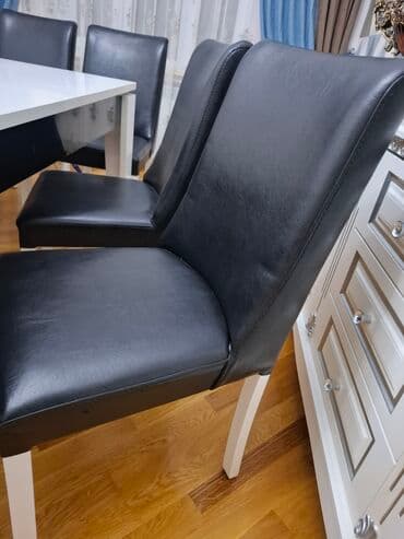 fırlanan stollar: İşlənmiş, Açılan, Dördbucaq masa, 6 stul — 1