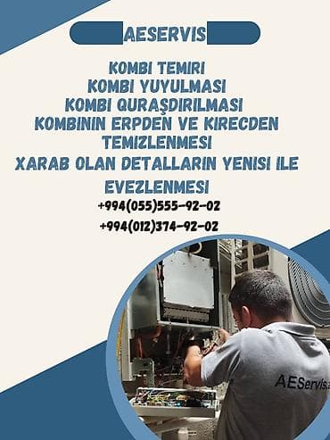 Aeservisde həm kombi ücün, həm də kondisionerlər uçün xidmətimiz var