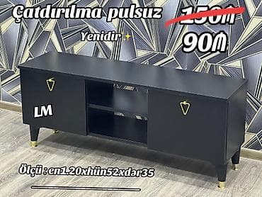 tv alti mebel: Düz TV altlığı, Polkalı, Laminat — 3