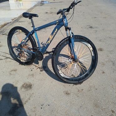 трехколесный велосипед для взрослых в баку: Velogram dağ velosipedi - Rəng: tünd mavi gövdə, sarı loqo və yazılar — 2