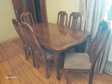 on oturacaqlar: Qonaq otağı üçün, Açılmayan, Dördbucaq masa, 6 stul — 1