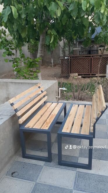 Bağ, çöl oturacaqları: Bu, dörd ayaqlı dəmir çərçivəyə malik, həm açıq havada, həm də qapalı — 12