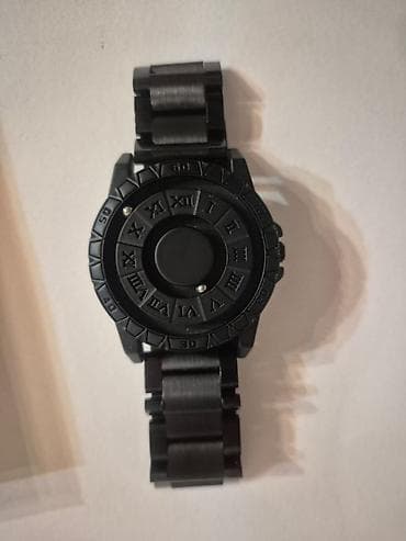 Qara metal korpuslu və breytli dizaynlı kişi qol saatı - Rəng: tam — 1