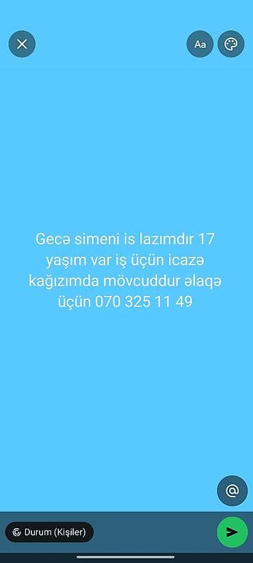 taksi is: Gecə növbəsində iş axtaran gənc əməkdaş. 17 yaş, iş üçün rəsmi icazə — 1