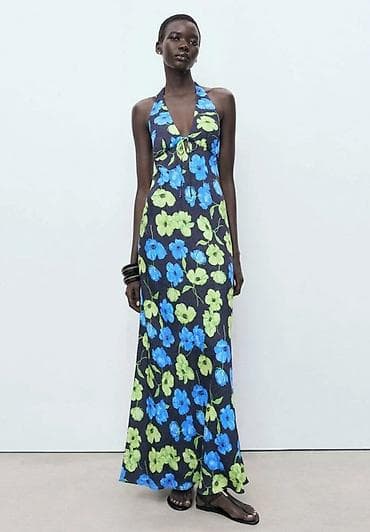 libas: MANGO XS Maksili halter don – çiçək naxışlı - Uzun siluetli, bədənə — 1