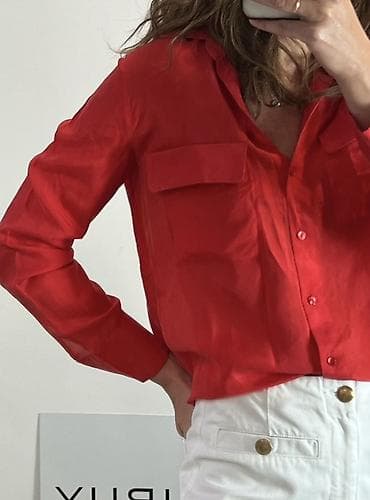 yun koynekler: Qadın köynəyi – Massimo Dutti - Rəng: qırmızı - Model: klassik — 1