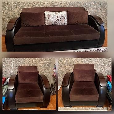 İşlənmiş, Divan, 2 kreslo, Bazalı, Açılan — 1