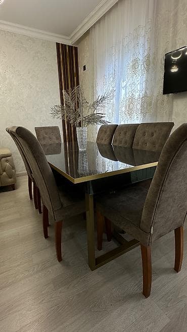 perla stul: Qonaq otağı üçün, Açılan, Dördbucaq masa, 12 stul — 3