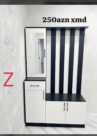 Yeni, 2 qapılı, Güzgülü, Ağ, Açılan, Düz dolab — 1