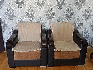 ofis divan: İşlənmiş, Divan, 2 kreslo, Bazalı, Açılan — 2
