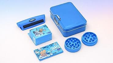 qelyan alfa: Mavi rəngli tam dəst: saxlama qutusu və aksesuarlar - Metal klipsli — 1