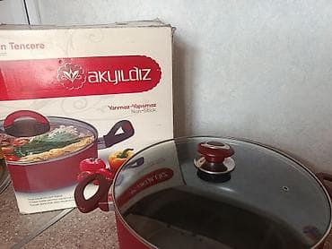 Qazan, rəng - Qırmızı, Alüminium, 3 l, 32 sm, Türkiyə