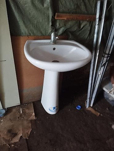 krantlar: Piyedestallı keramika umyvalnik - Material: parlaq ağ keramika - Tip — 2