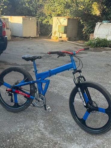 cube velosiped baku: Mavi rəngli qatlanan velosiped - Qatlanan orta hissə: çərçivə iki — 2