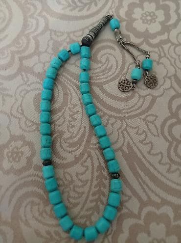 Aksesuarlar: 33 dənə firuzə daşlı təsbeh. - Material: firuzə daşı (turkuaz — 1