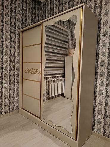 pol kraskasi: Yeni, 2 qapılı, Güzgülü, Bej, Digər material, Kupe, Düz dolab — 1