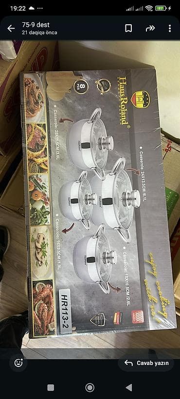 qab qaşiq: Qazan desti tecılı satılır 110 1) Süfrə bıçaq–qaşıq–çəngəl dəsti - — 1