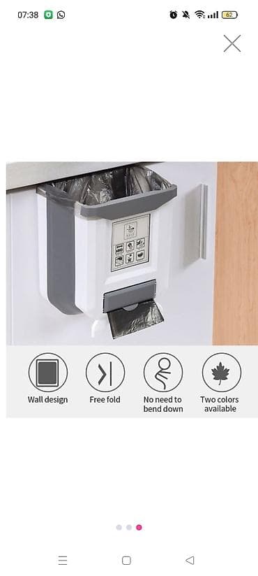 Mətbəx üçün asılan qatlanan zibil qabı - Divara və ya dolab qapısına